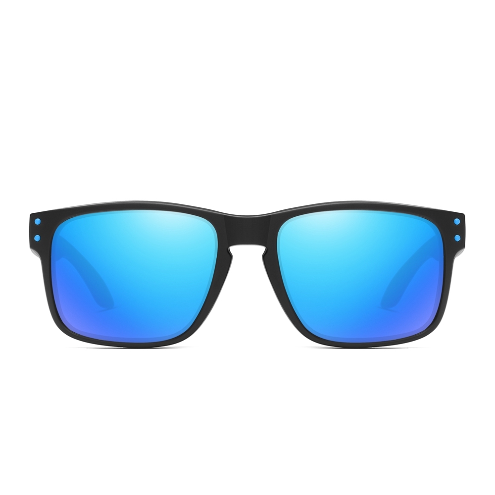 Promotional Custom Printed Sunglasses Personalized Logo Unisex Classic Style Plastic Rectangle Polarized Sunglass with Metal Rivets 9102