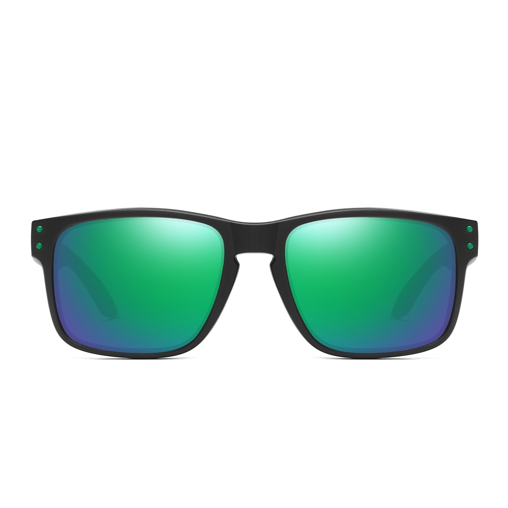 Promotional Custom Printed Sunglasses Personalized Logo Unisex Classic Style Plastic Rectangle Polarized Sunglass with Metal Rivets 9102