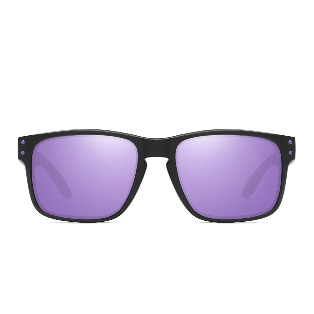 Promotional Custom Printed Sunglasses Personalized Logo Unisex Classic Style Plastic Rectangle Polarized Sunglass with Metal Rivets 9102