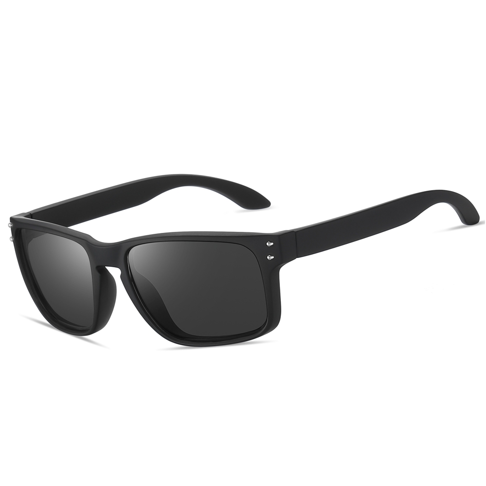 Promotional Custom Printed Sunglasses Personalized Logo Unisex Classic Style Plastic Rectangle Polarized Sunglass with Metal Rivets 9102
