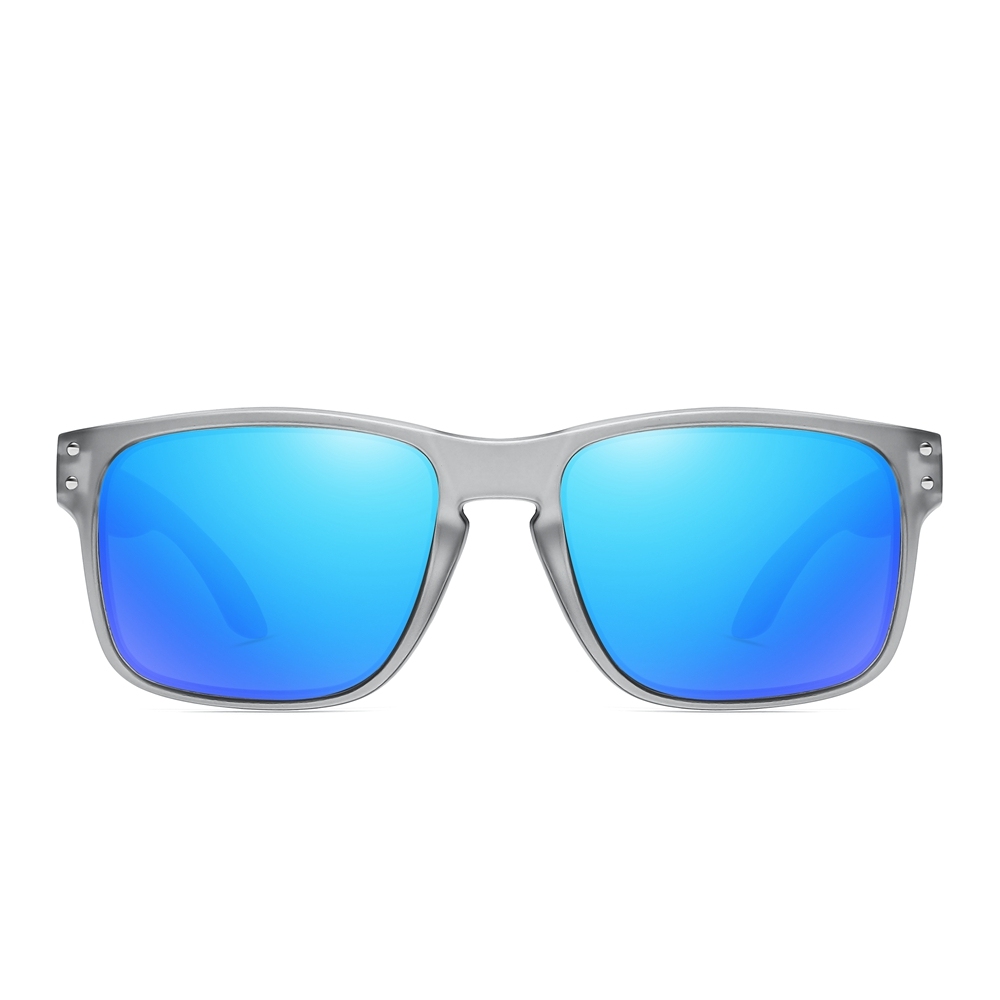 Promotional Custom Printed Sunglasses Personalized Logo Unisex Classic Style Plastic Rectangle Polarized Sunglass with Metal Rivets 9102