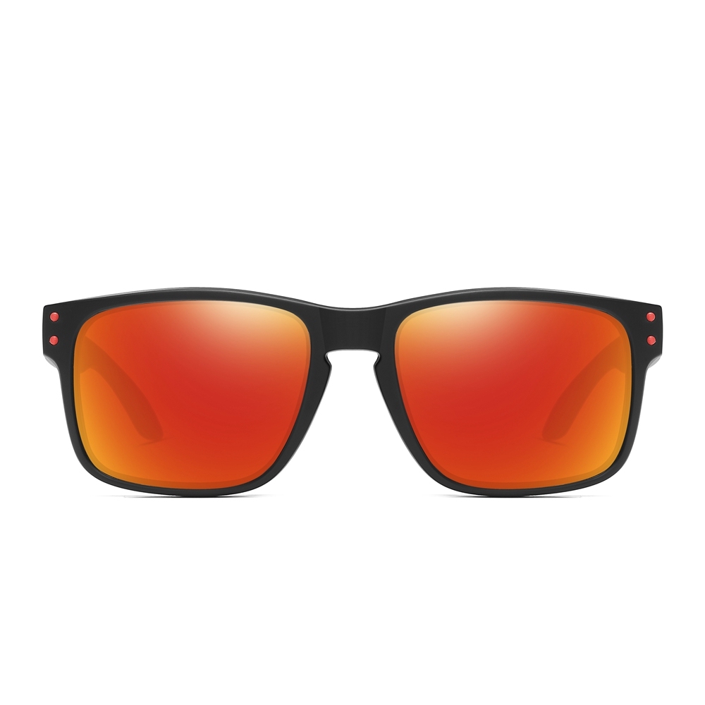 Promotional Custom Printed Sunglasses Personalized Logo Unisex Classic Style Plastic Rectangle Polarized Sunglass with Metal Rivets 9102