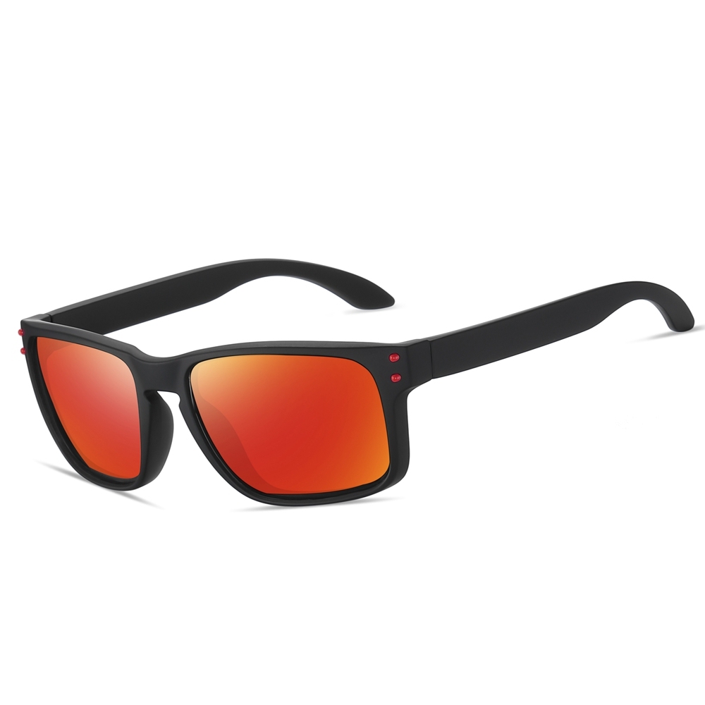Promotional Custom Printed Sunglasses Personalized Logo Unisex Classic Style Plastic Rectangle Polarized Sunglass with Metal Rivets 9102