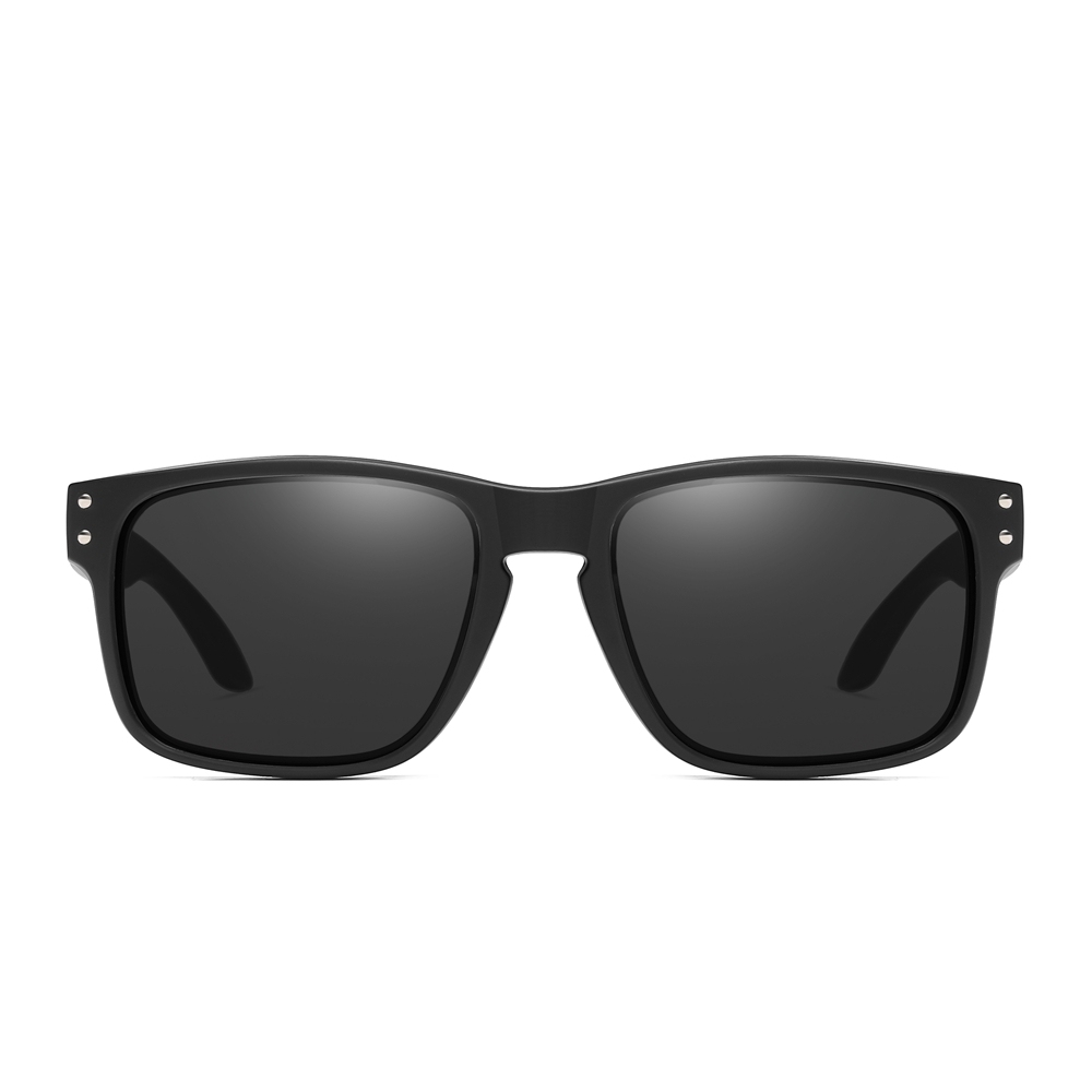 Promotional Custom Printed Sunglasses Personalized Logo Unisex Classic Style Plastic Rectangle Polarized Sunglass with Metal Rivets 9102