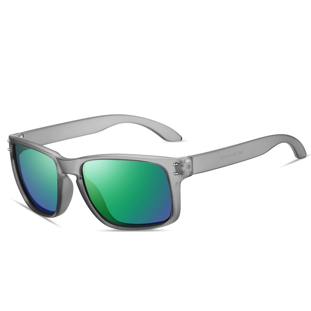Promotional Custom Printed Sunglasses Personalized Logo Unisex Classic Style Plastic Rectangle Polarized Sunglass with Metal Rivets 9102