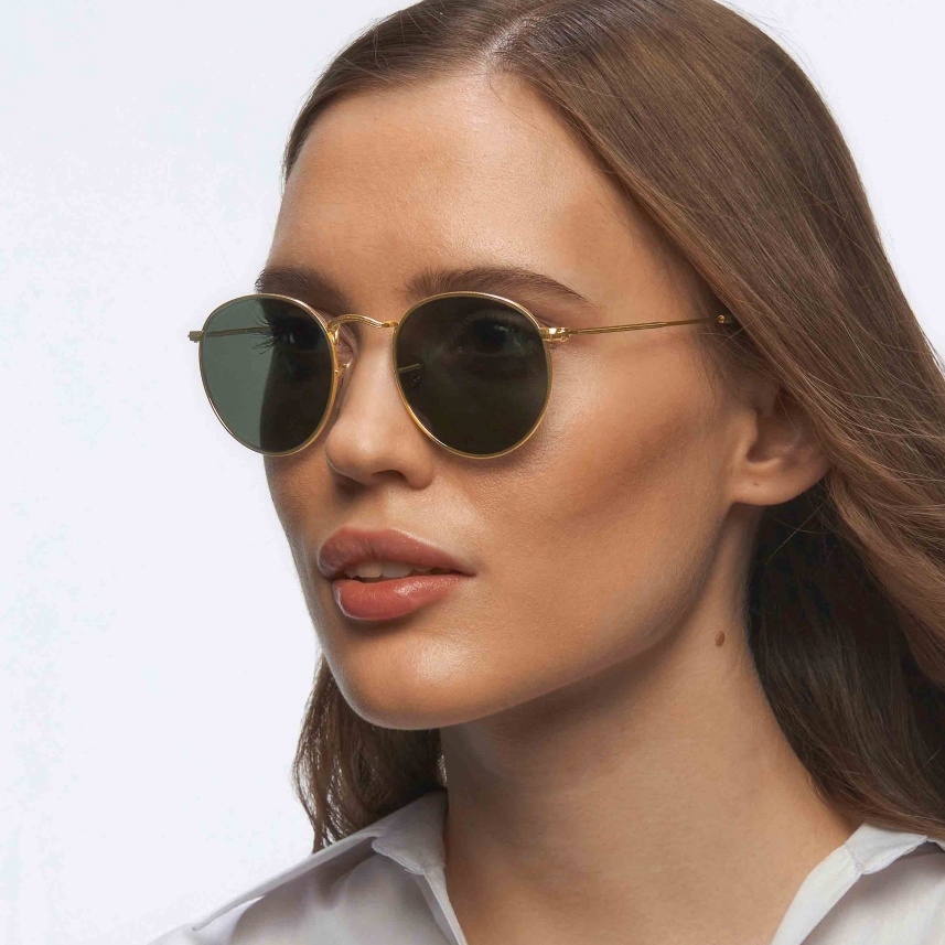 Wholesale Unisex Classic Retro Round Metal Sunglasses for Men Womens 3447 Style Coin Edge Circular Polarization Sunglass