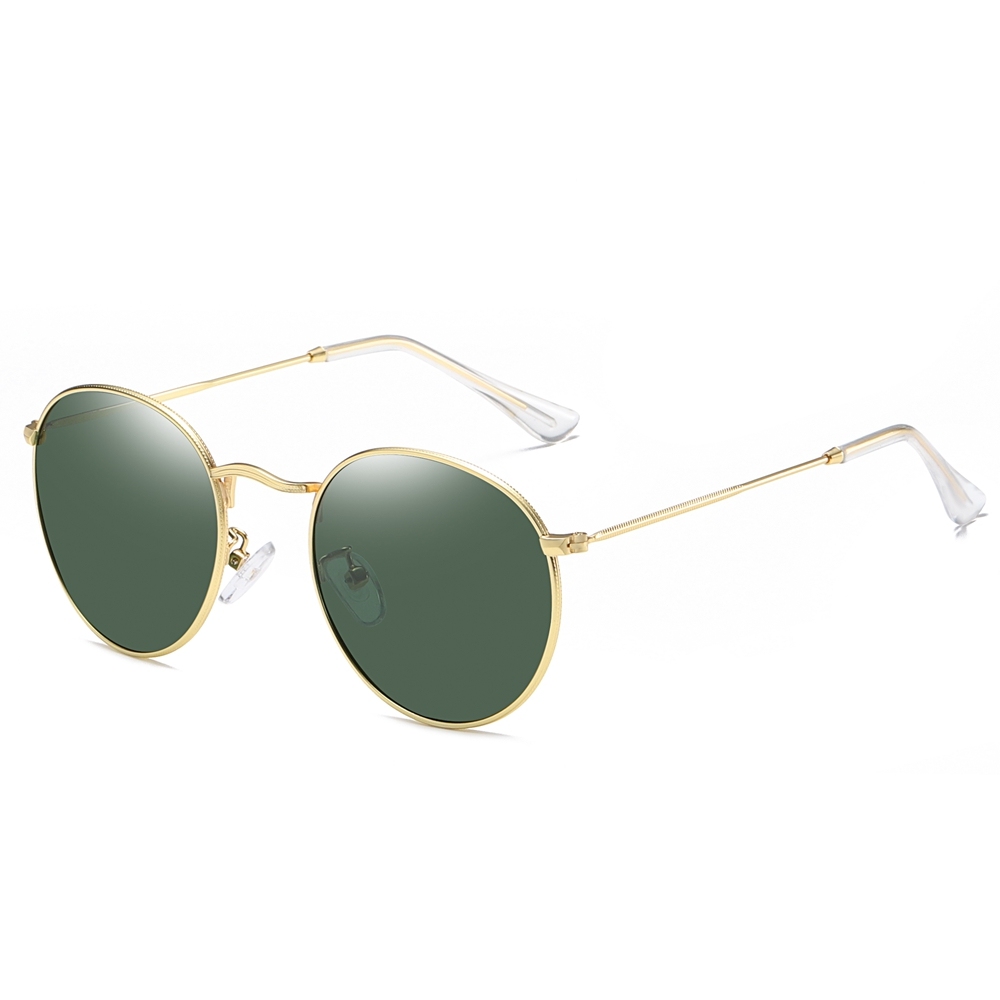 Wholesale Unisex Classic Retro Round Metal Sunglasses for Men Womens 3447 Style Coin Edge Circular Polarization Sunglass