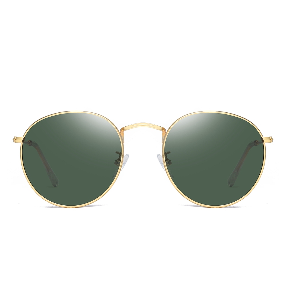 Wholesale Unisex Classic Retro Round Metal Sunglasses for Men Womens 3447 Style Coin Edge Circular Polarization Sunglass