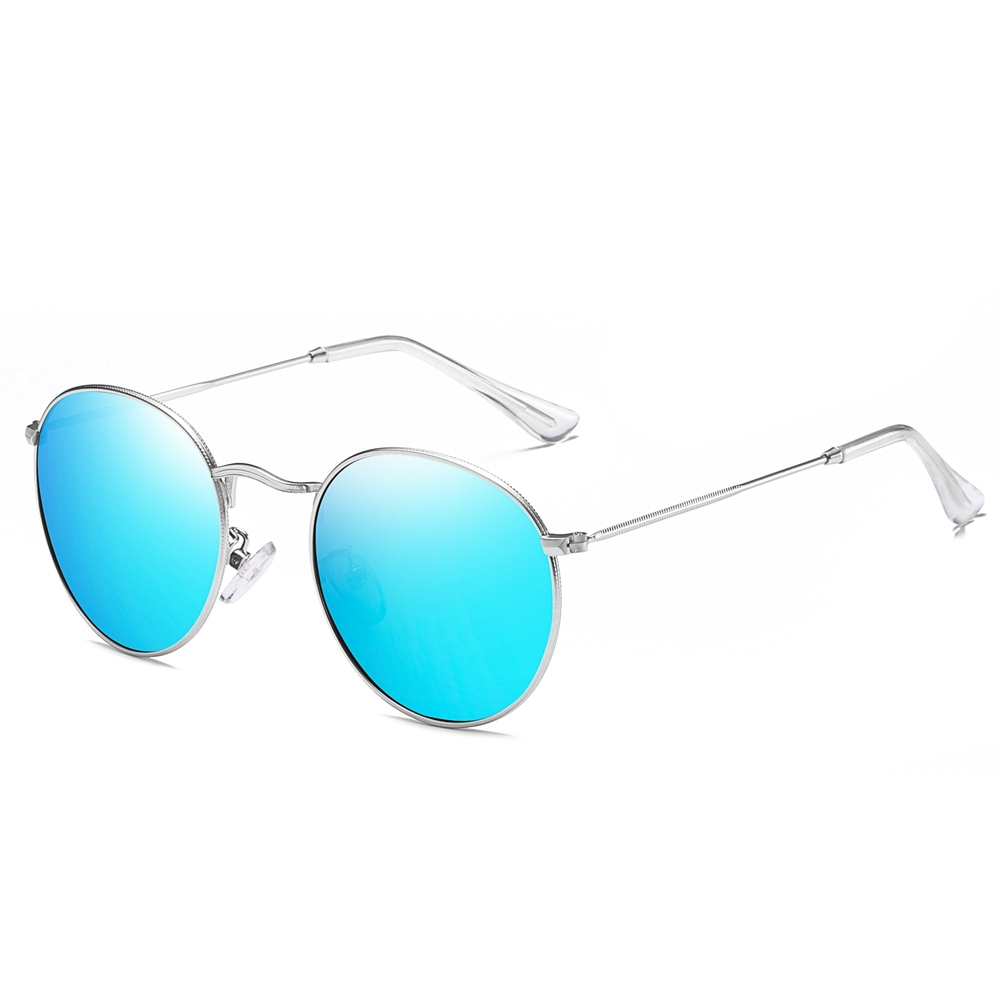 Wholesale Unisex Classic Retro Round Metal Sunglasses for Men Womens 3447 Style Coin Edge Circular Polarization Sunglass
