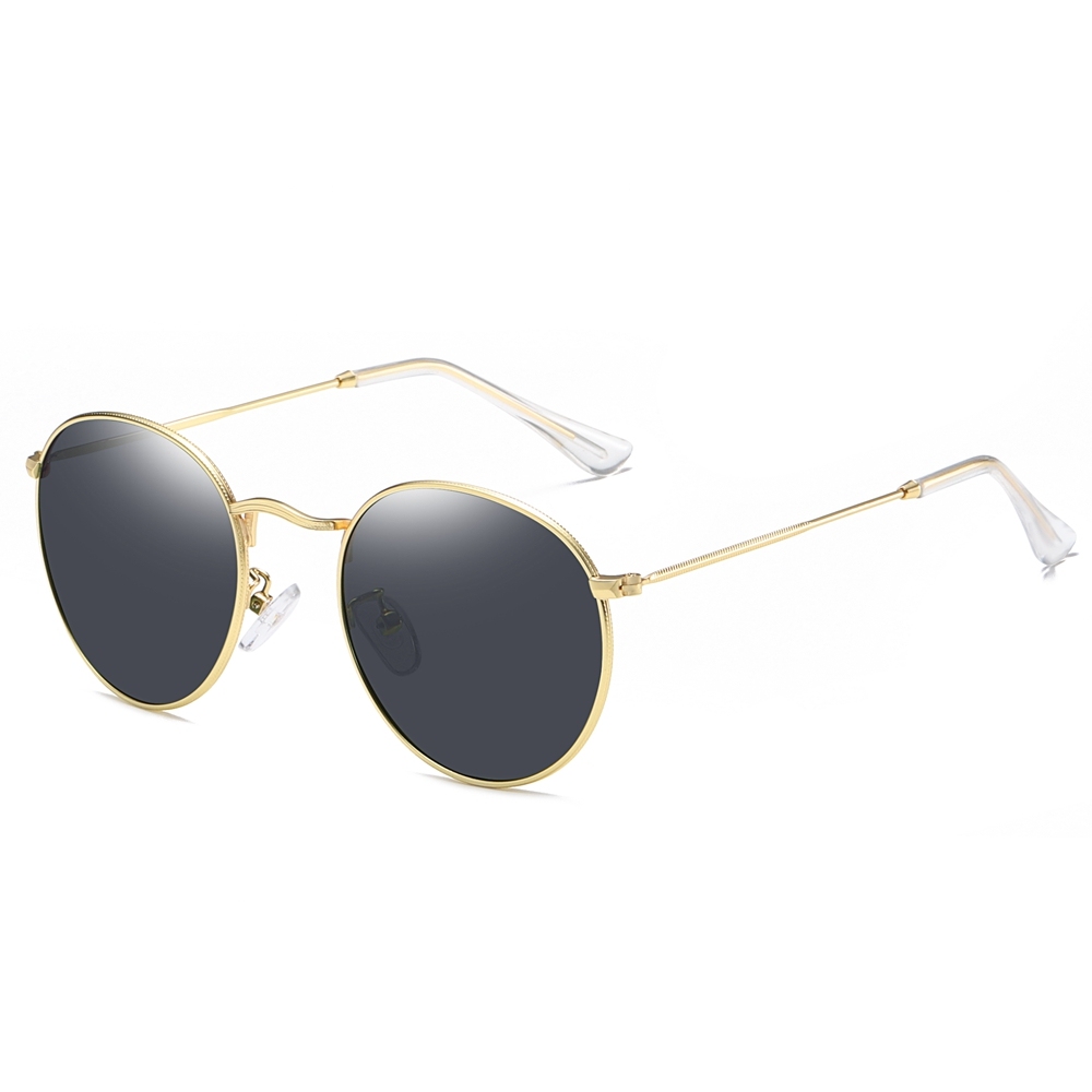 Wholesale Unisex Classic Retro Round Metal Sunglasses for Men Womens 3447 Style Coin Edge Circular Polarization Sunglass