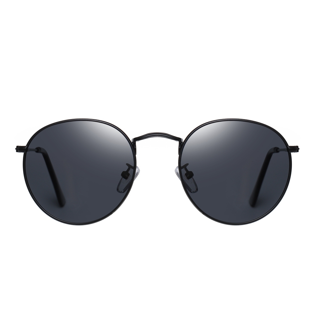 Wholesale Unisex Classic Retro Round Metal Sunglasses for Men Womens 3447 Style Coin Edge Circular Polarization Sunglass