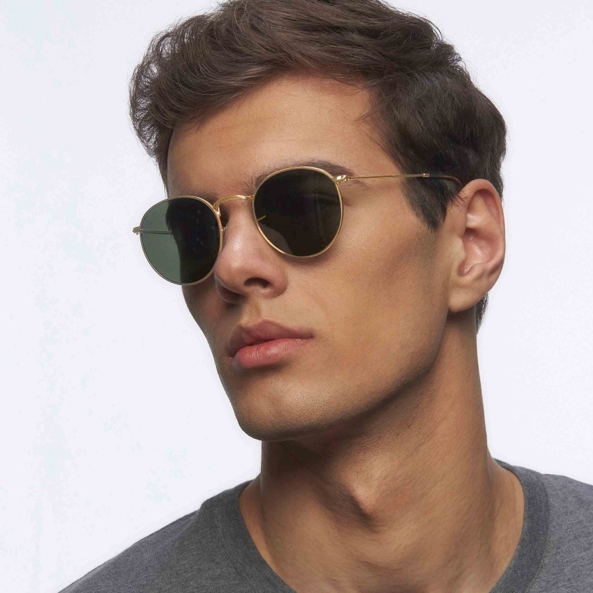 Wholesale Unisex Classic Retro Round Metal Sunglasses for Men Womens 3447 Style Coin Edge Circular Polarization Sunglass