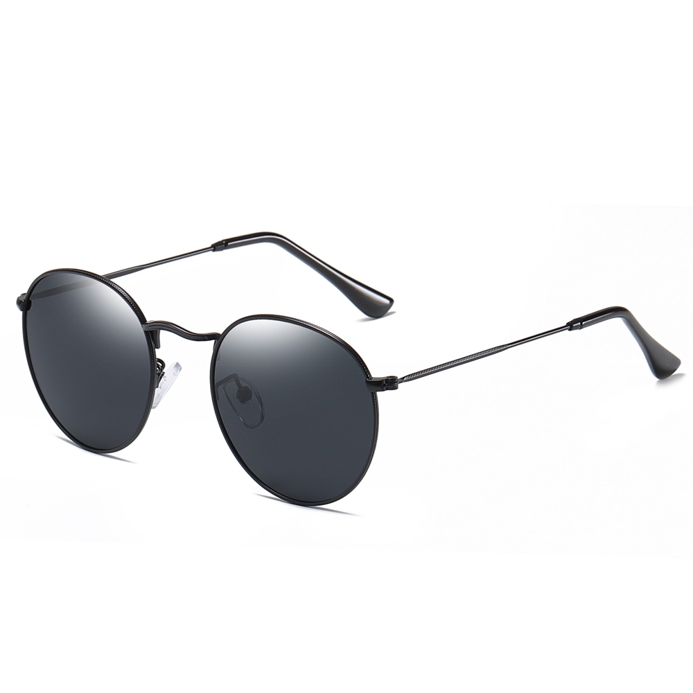 Wholesale Unisex Classic Retro Round Metal Sunglasses for Men Womens 3447 Style Coin Edge Circular Polarization Sunglass