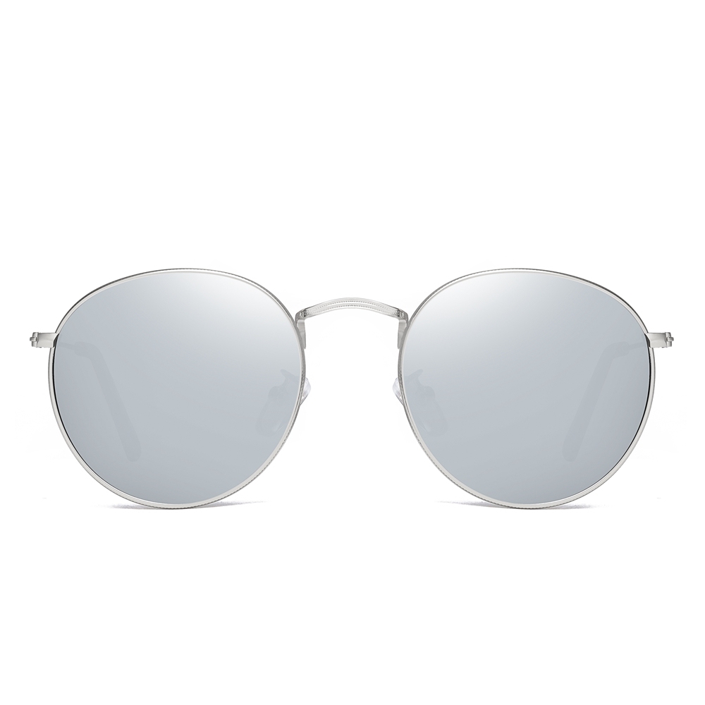 Wholesale Unisex Classic Retro Round Metal Sunglasses for Men Womens 3447 Style Coin Edge Circular Polarization Sunglass