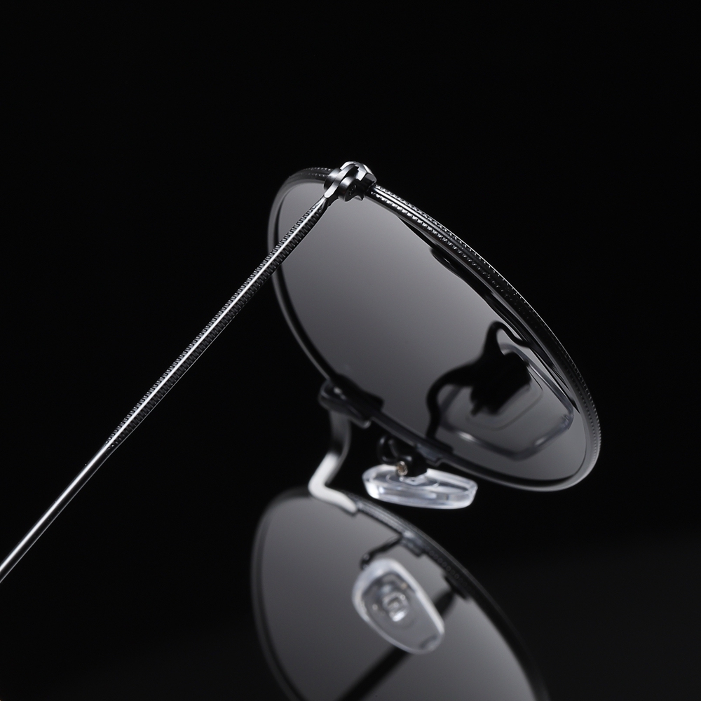 Wholesale Unisex Classic Retro Round Metal Sunglasses for Men Womens 3447 Style Coin Edge Circular Polarization Sunglass