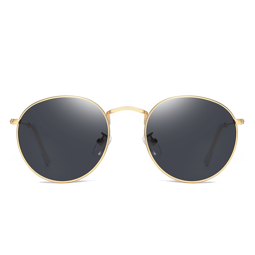 Wholesale Unisex Classic Retro Small Round Metal Sunglasses for Men Womens 3447 Style Coin Edge Circular Polarization Sunglass
