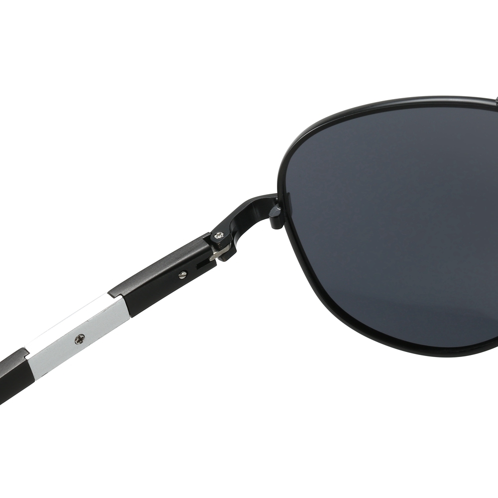 Ready Stock Men's Business Casual Sunglasses Aviator Metal Frame Teardrop Shape Pilot Polarized Driving Glasses  Aluminium Temple