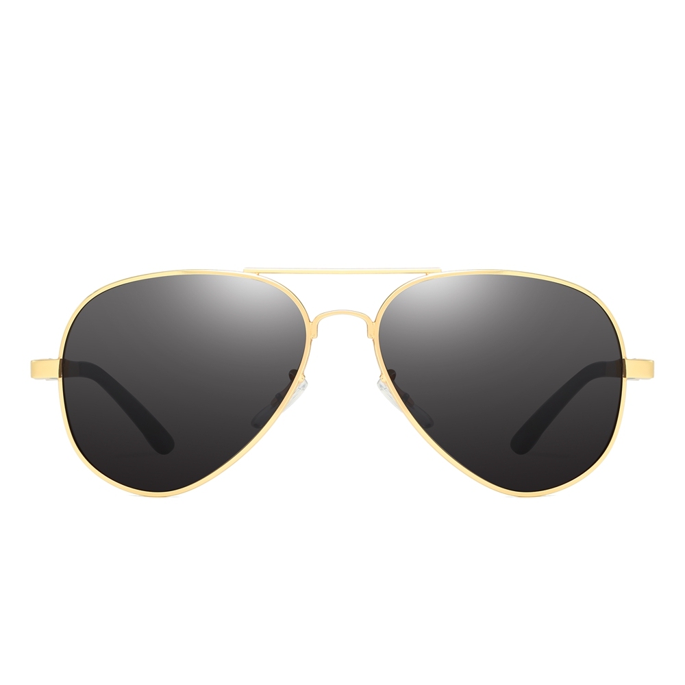 Ready Stock Men's Business Casual Sunglasses Aviator Metal Frame Teardrop Shape Pilot Polarized Driving Glasses  Aluminium Temple