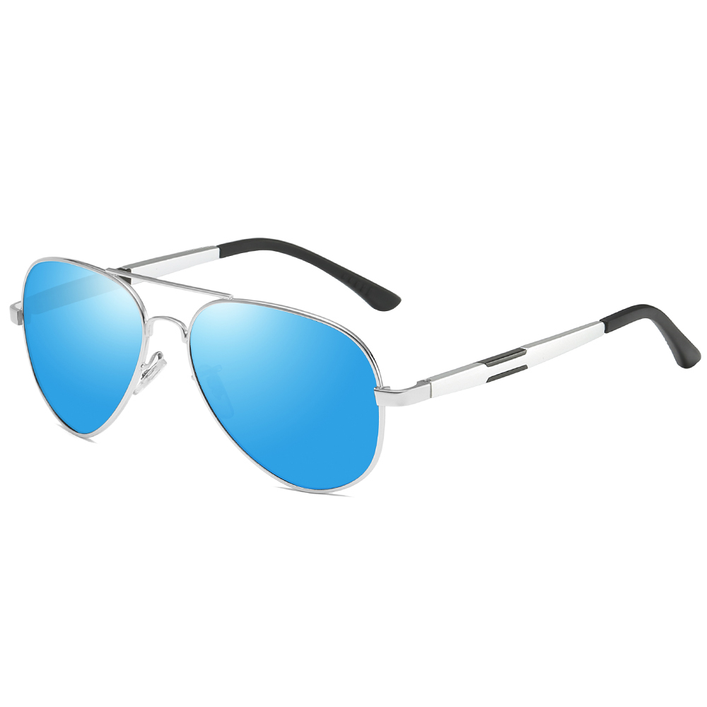 Ready Stock Men's Business Casual Sunglasses Aviator Metal Frame Teardrop Shape Pilot Polarized Driving Glasses  Aluminium Temple