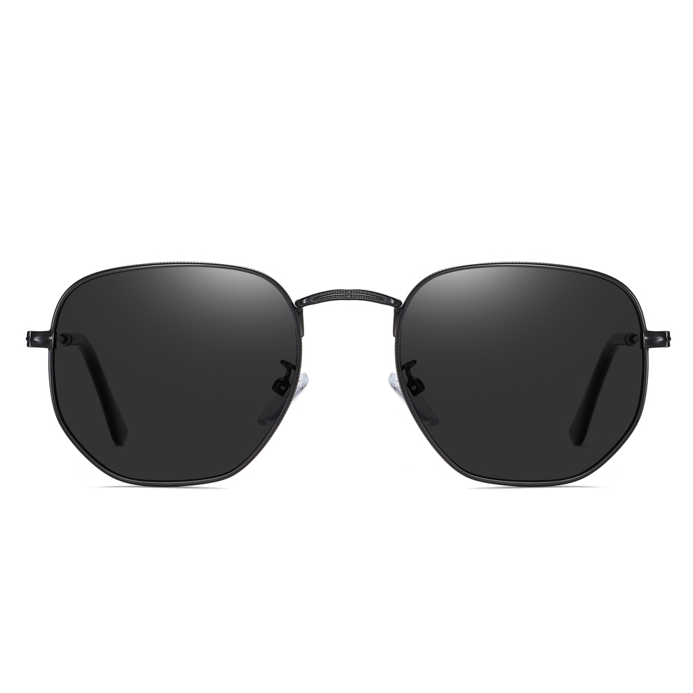Unisex Classic Hexagonal Flat Lens Sunglasses for Men Womens Coin Edge Slim Metal Frame Geometric Polarized Sunglass RB3548