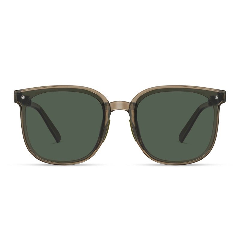Men's Pocketable Folding Polarized Sunglasses Compact Travel Trending Shades for Ladies Foldable Frame Flat Lens Sun glasses with Studs