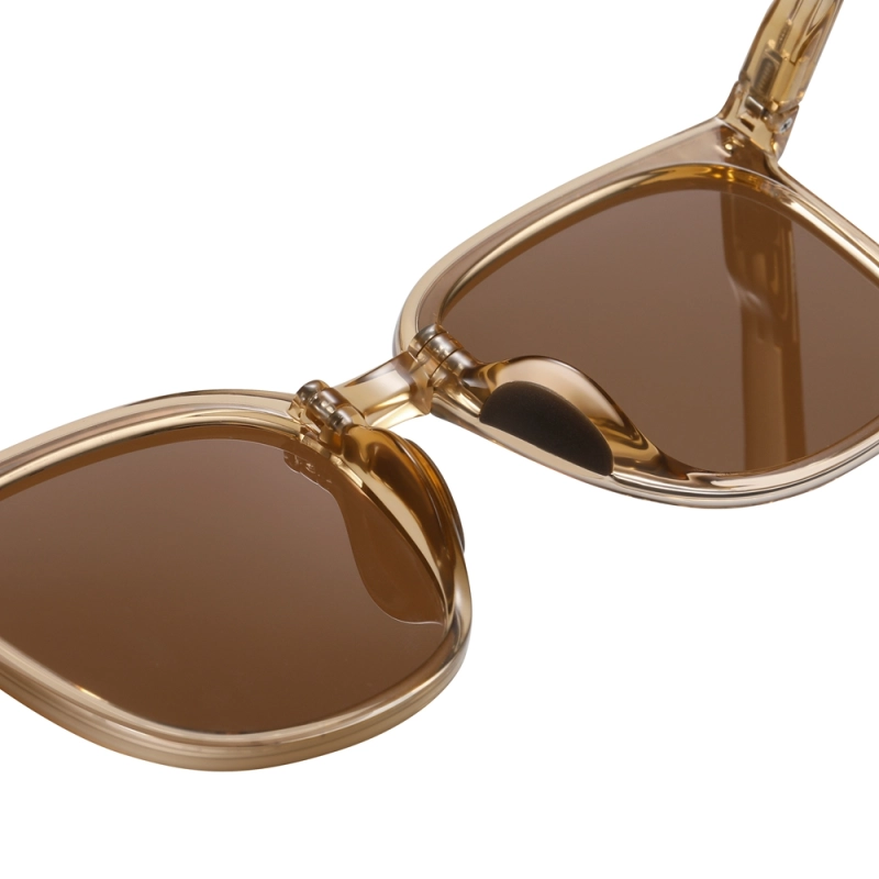 Men's Pocketable Folding Polarized Sunglasses Compact Travel Trending Shades for Ladies Foldable Frame Flat Lens Sun glasses with Studs
