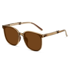Men's Pocketable Folding Polarized Sunglasses Holiday Travel Trending Shades for Ladies Foldable Frame Flat Lens Sun glasses with Studs
