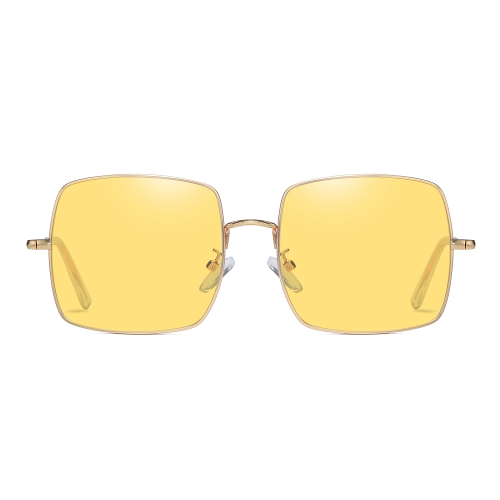 Wholesale Unisex Square 1971 Classic Sunglasses White Label for Men Women Single Bridge Coin Edge Metal Frame Polarized Sun Glasses