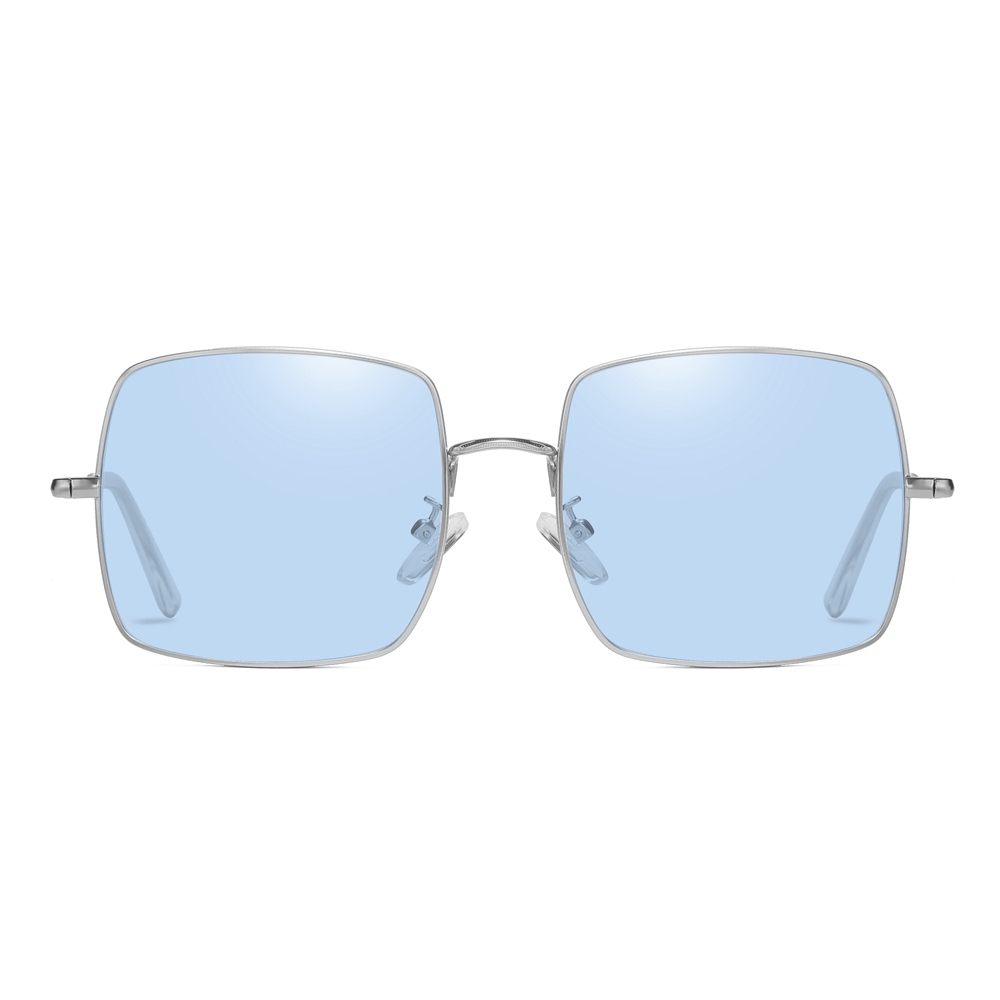 Wholesale Unisex Square 1971 Classic Sunglasses White Label for Men Women Single Bridge Coin Edge Metal Frame Polarized Sun Glasses