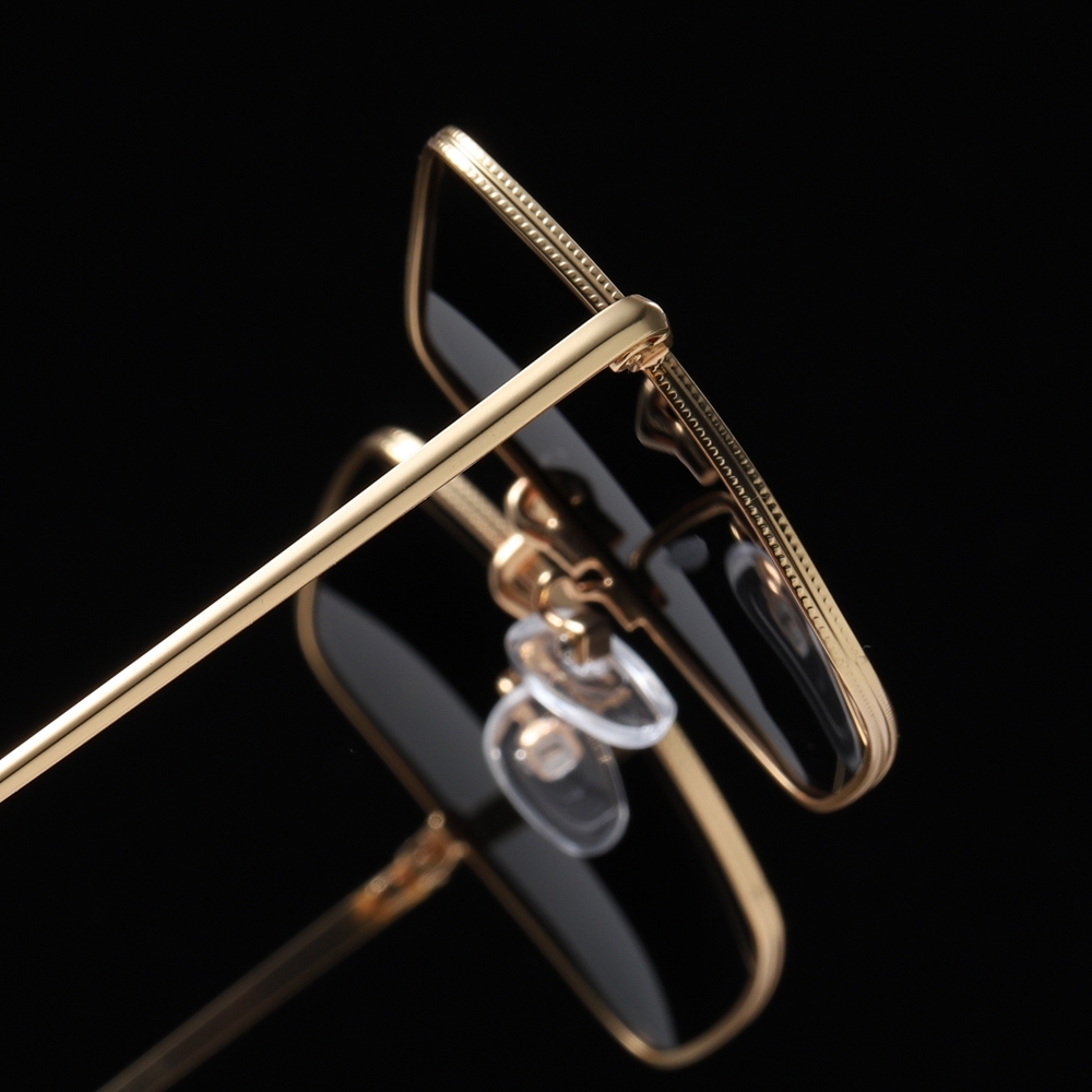 Wholesale Unisex Square 1971 Classic Sunglasses White Label for Men Women Single Bridge Coin Edge Metal Frame Polarized Sun Glasses