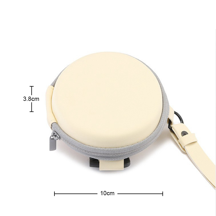 Portable Travel Round Folding Sunglasses Case Custom Made EVA Storage with Zipper, Wrist Strap, Belt Loop for Foldable Sunglass Box