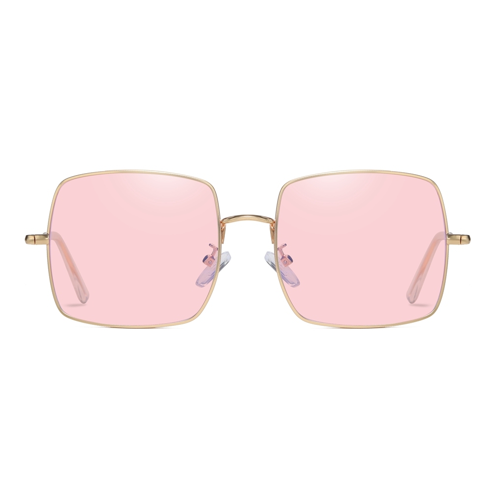 Wholesale Unisex Square 1971 Classic Sunglasses White Label for Men Women Single Bridge Coin Edge Metal Frame Polarized Sun Glasses