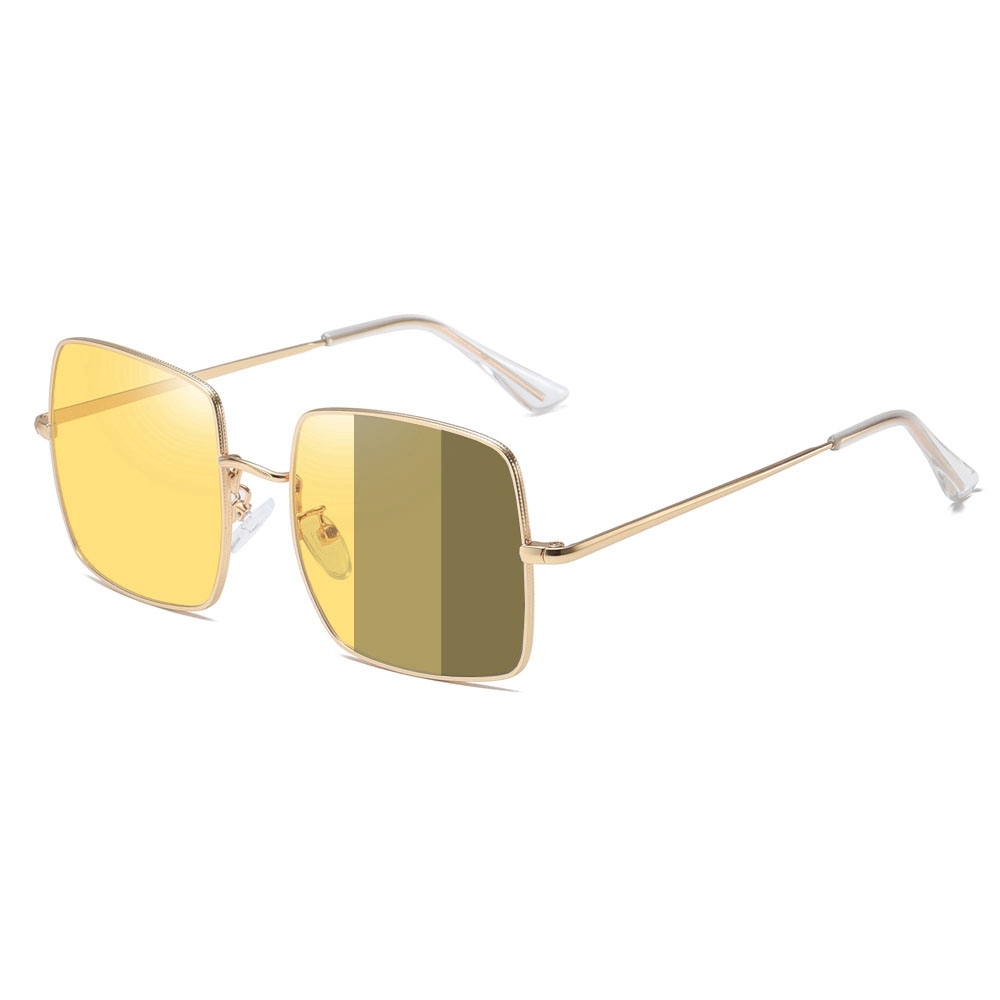Wholesale Unisex Square 1971 Classic Sunglasses White Label for Men Women Single Bridge Coin Edge Metal Frame Polarized Sun Glasses
