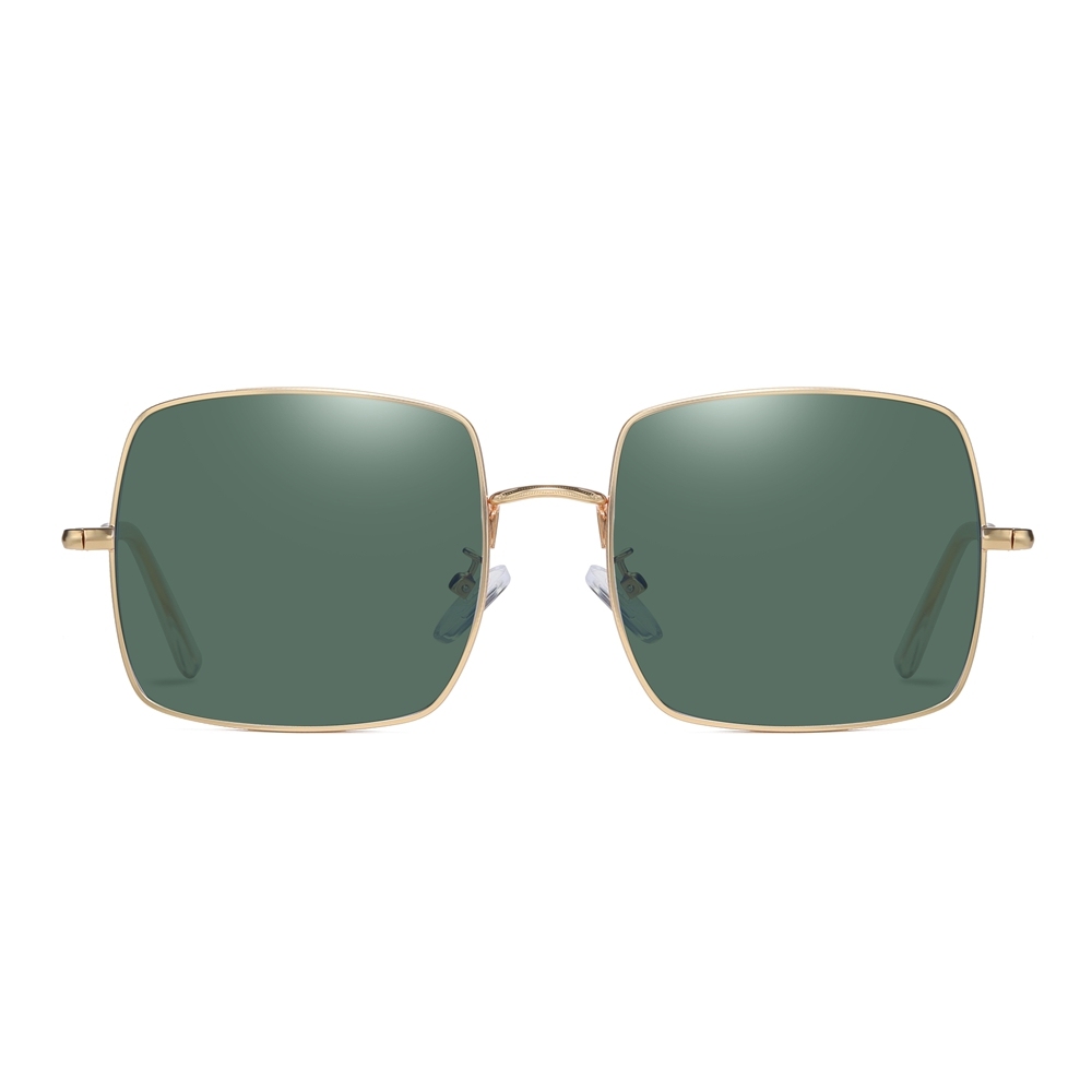 Wholesale Unisex Square 1971 Classic Sunglasses White Label for Men Women Single Bridge Coin Edge Metal Frame Polarized Sun Glasses