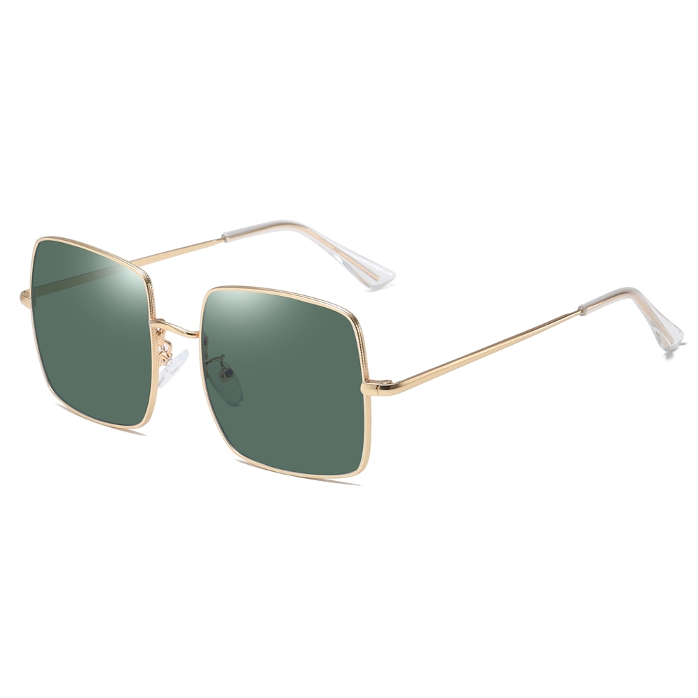 Wholesale Unisex Square 1971 Classic Sunglasses White Label for Men Women Single Bridge Coin Edge Metal Frame Polarized Sun Glasses