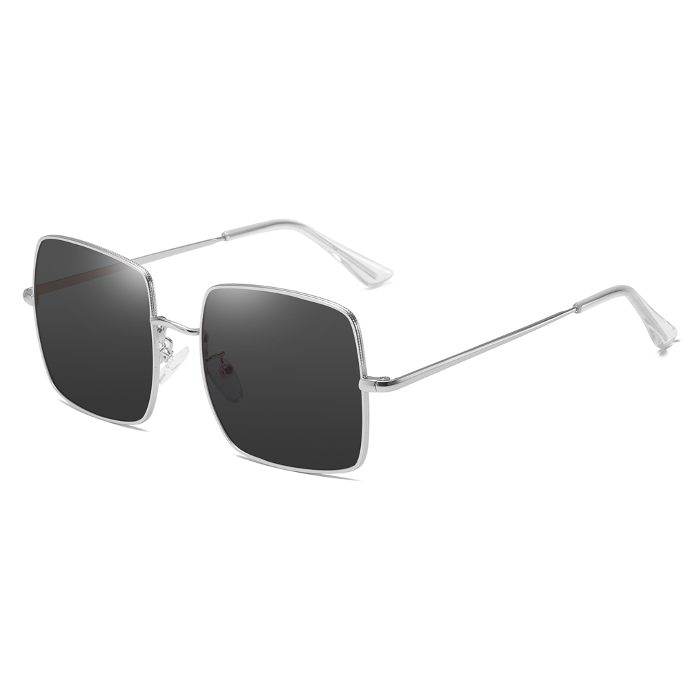Wholesale Unisex Square 1971 Classic Sunglasses White Label for Men Women Single Bridge Coin Edge Metal Frame Polarized Sun Glasses