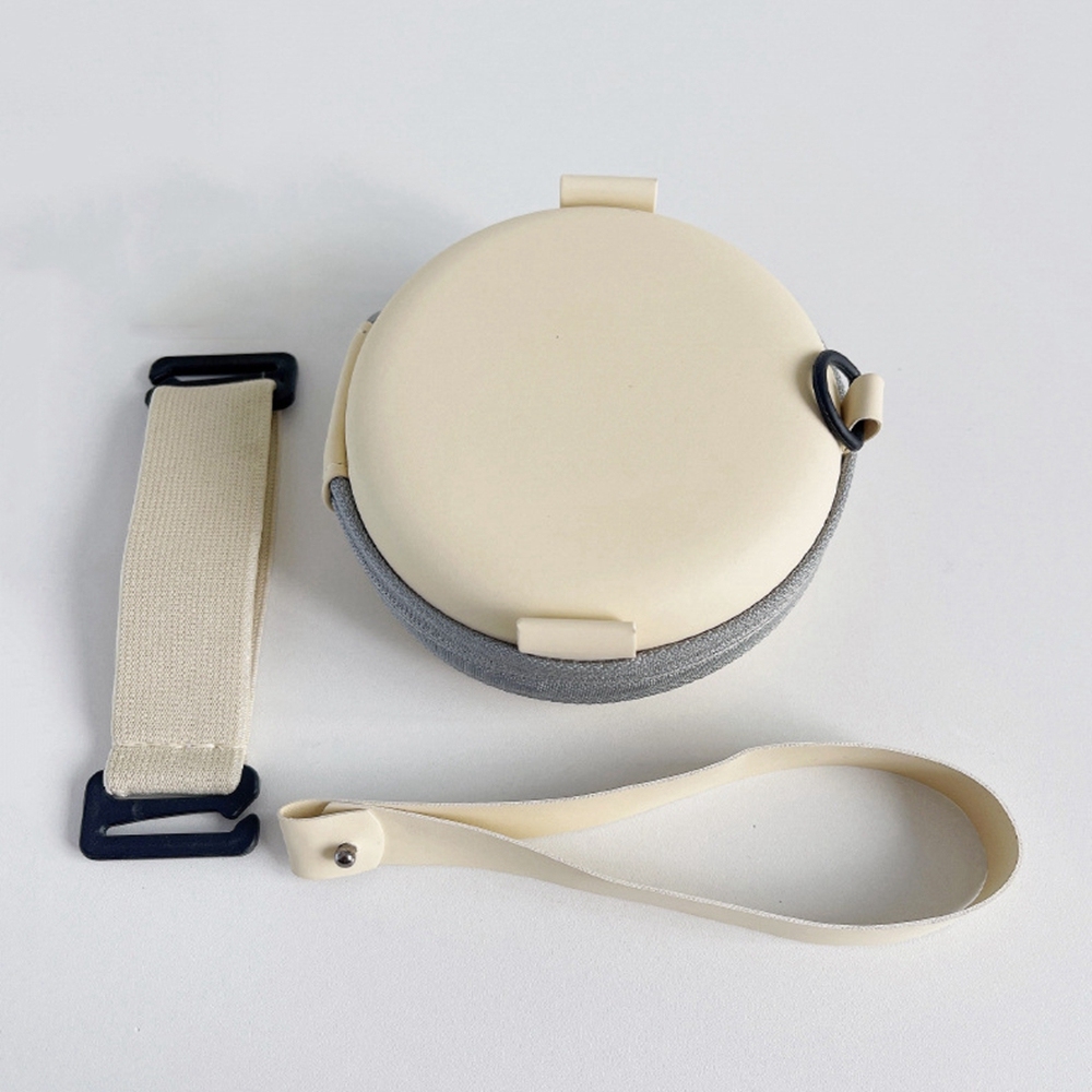 Portable Travel Round Folding Sunglasses Case Custom Made EVA Storage with Zipper, Wrist Strap, Belt Loop for Foldable Sunglass Box