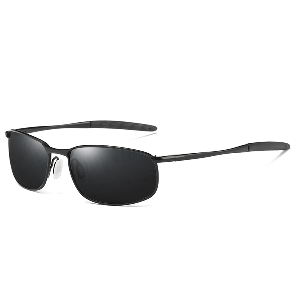 Men's Narrow Oval Sunglasses Private Label Eyewear Sporty Style Metal Frame with Spring Hinges UV Protection Polarised Driving Glasses