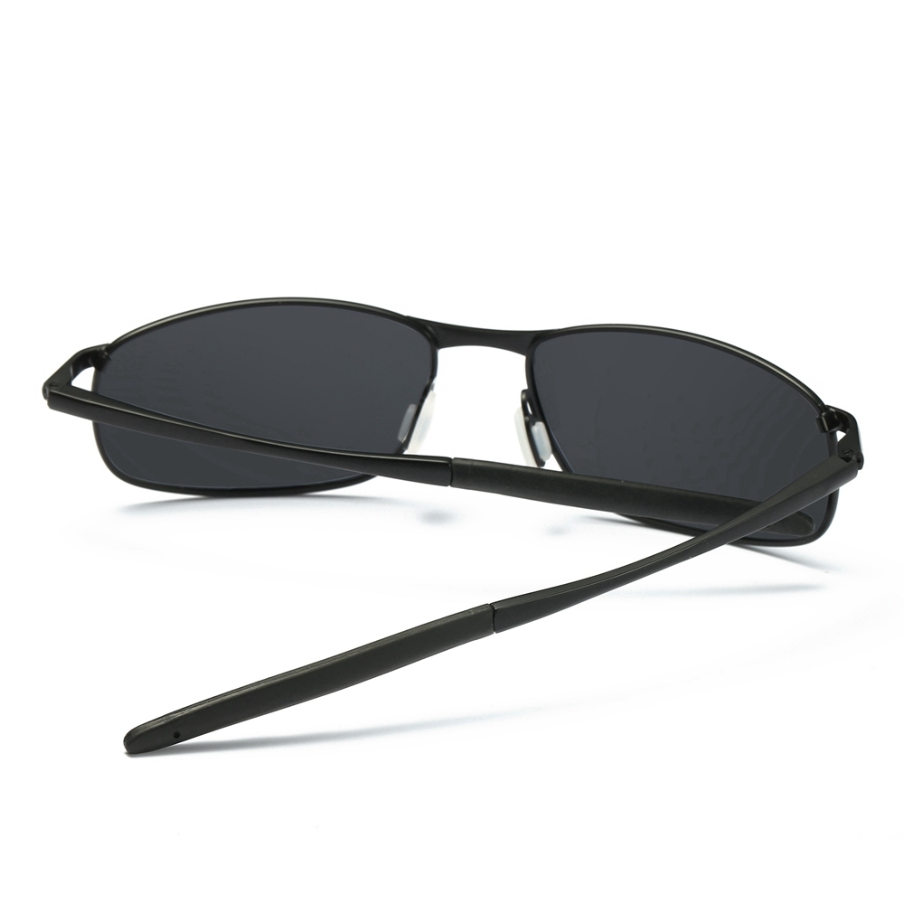 Men's Narrow Oval Sunglasses Private Label Eyewear Sporty Style Metal Frame with Spring Hinges UV Protection Polarised Driving Glasses