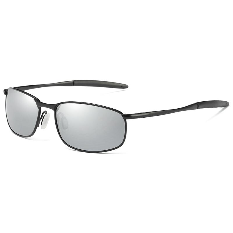 Men's Narrow Oval Sunglasses Private Label Eyewear Sporty Style Metal Frame with Spring Hinges UV Protection Polarised Driving Glasses