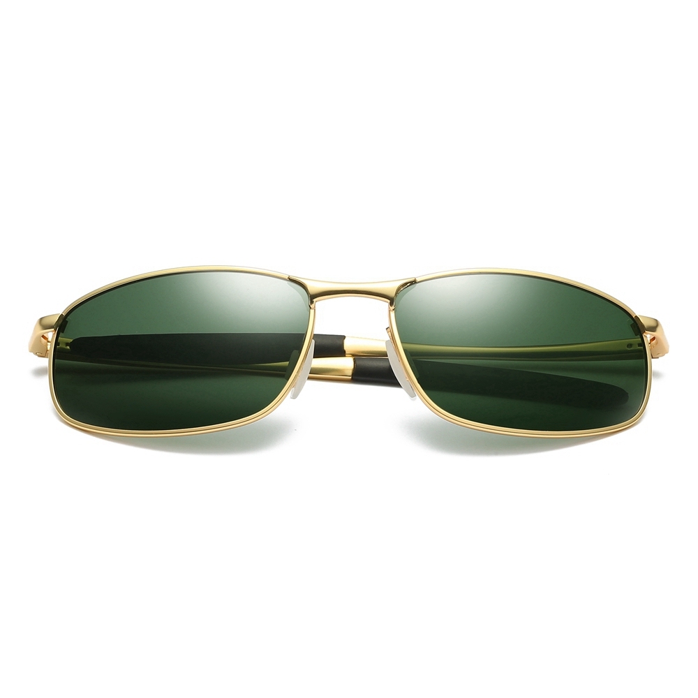 Men's Narrow Oval Sunglasses Private Label Eyewear Sporty Style Metal Frame with Spring Hinges UV Protection Polarised Driving Glasses