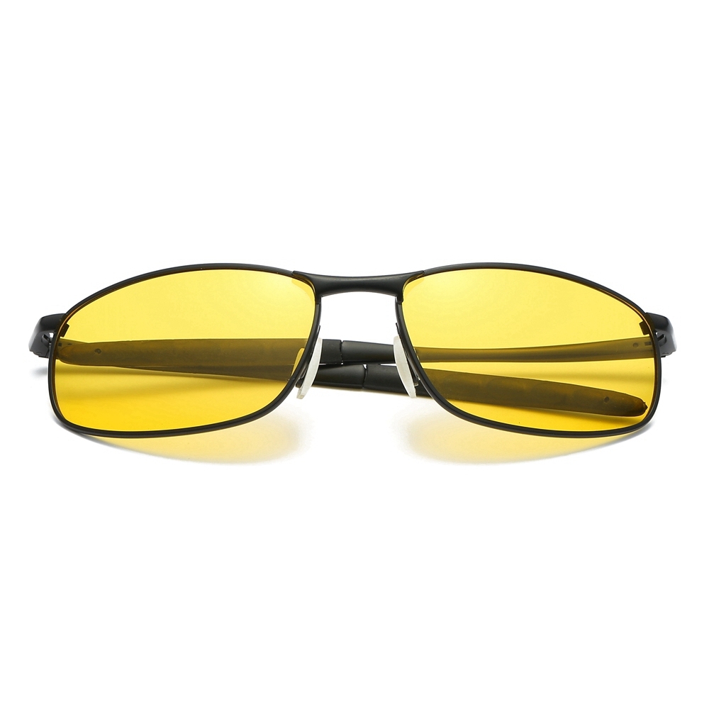 Men's Narrow Oval Sunglasses Private Label Eyewear Sporty Style Metal Frame with Spring Hinges UV Protection Polarised Driving Glasses