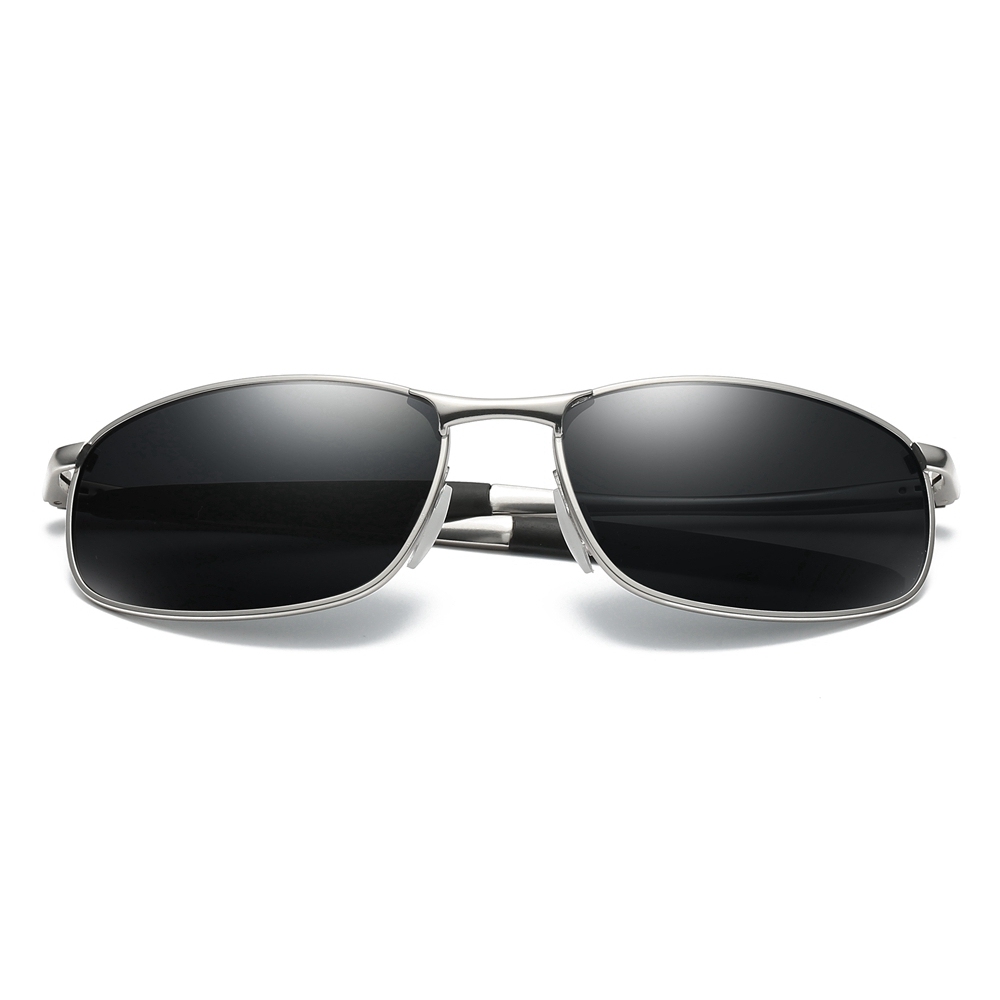 Men's Narrow Oval Sunglasses Private Label Eyewear Sporty Style Metal Frame with Spring Hinges UV Protection Polarised Driving Glasses