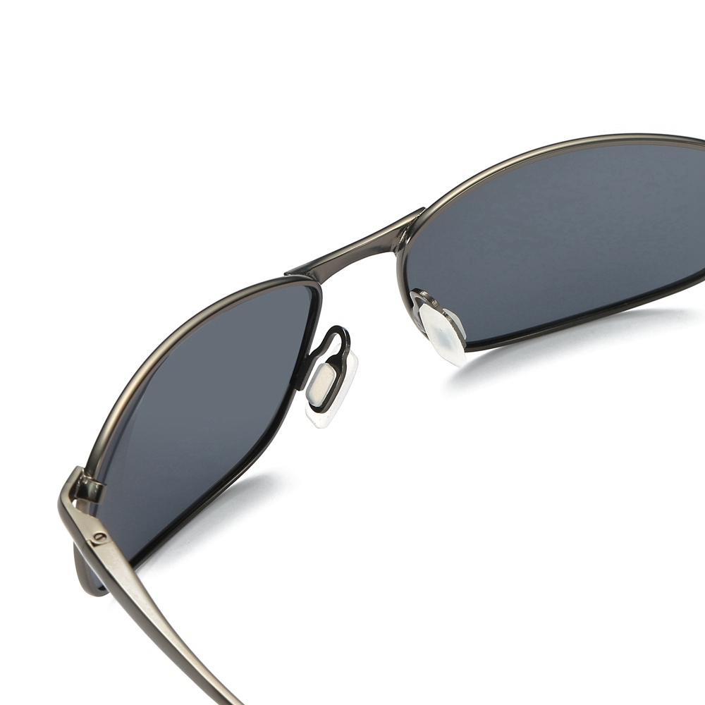 Men's Narrow Oval Sunglasses Private Label Eyewear Sporty Style Metal Frame with Spring Hinges UV Protection Polarised Driving Glasses