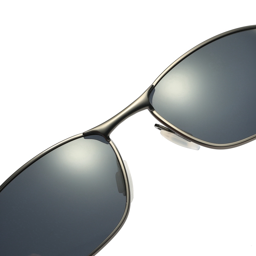 Men's Narrow Oval Sunglasses Private Label Eyewear Sporty Style Metal Frame with Spring Hinges UV Protection Polarised Driving Glasses