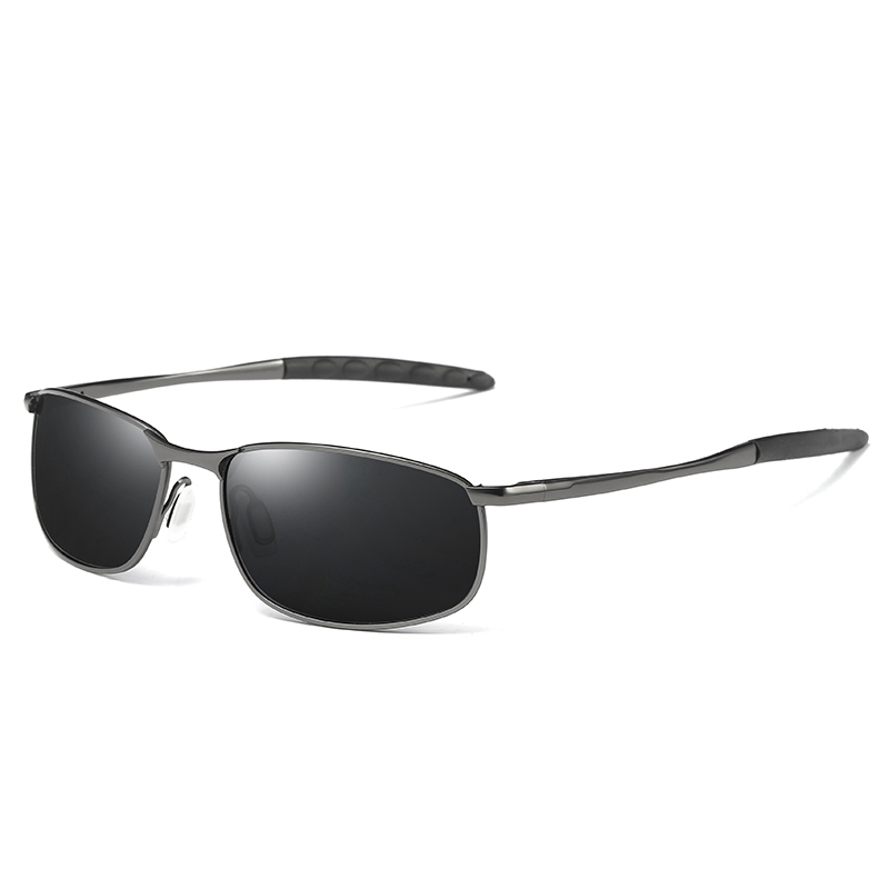Men's Narrow Oval Sunglasses Private Label Eyewear Sporty Style Metal Frame with Spring Hinges UV Protection Polarised Driving Glasses
