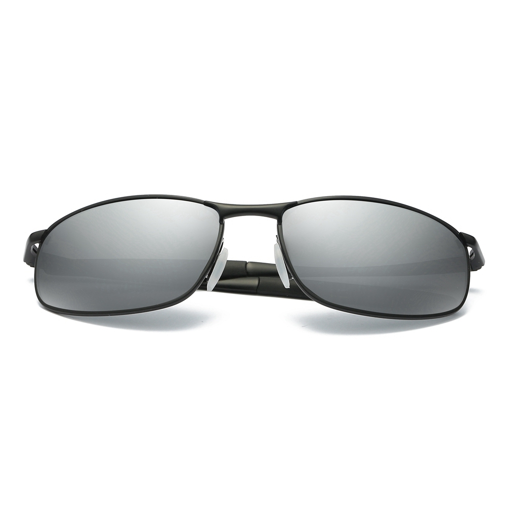 Men's Narrow Oval Sunglasses Private Label Eyewear Sporty Style Metal Frame with Spring Hinges UV Protection Polarised Driving Glasses