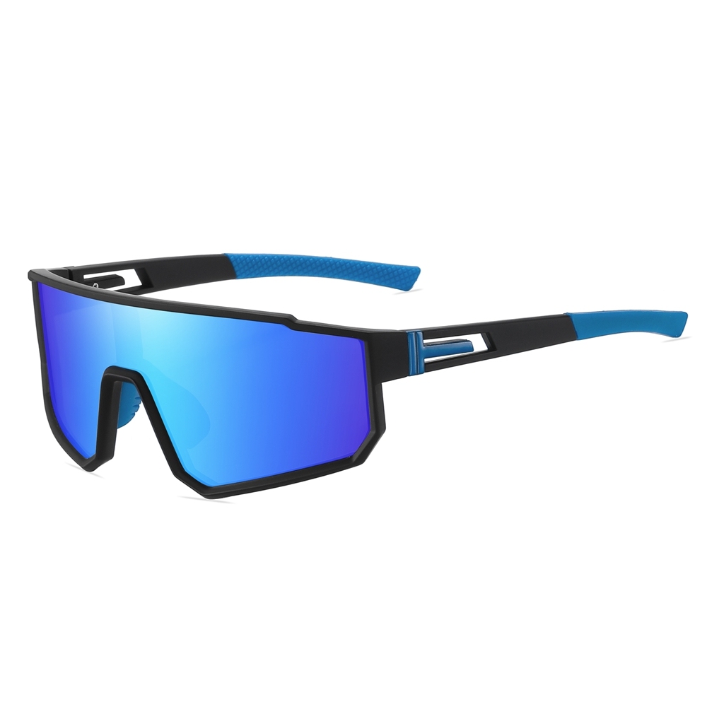 Custom Logo Women's Polycarbonate Sport Shield Sunglasses for Men Monoblock Wrap Around Polarized Cycling Glasses with Adjustable Nose Pads