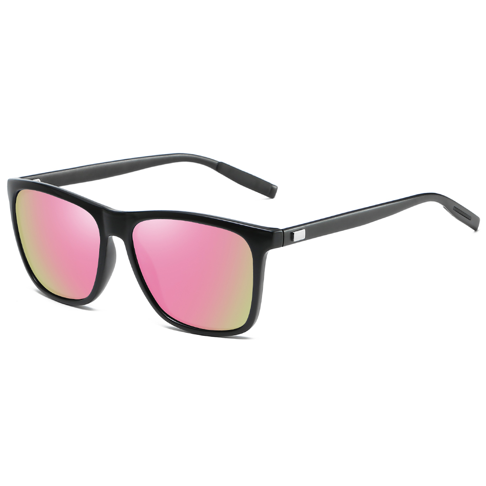 Wholesale His and Hers Matching Sunglasses for Couples Beach Vacation Shades Plastic Square Fashion Polarized Glasses with Aluminium Arms