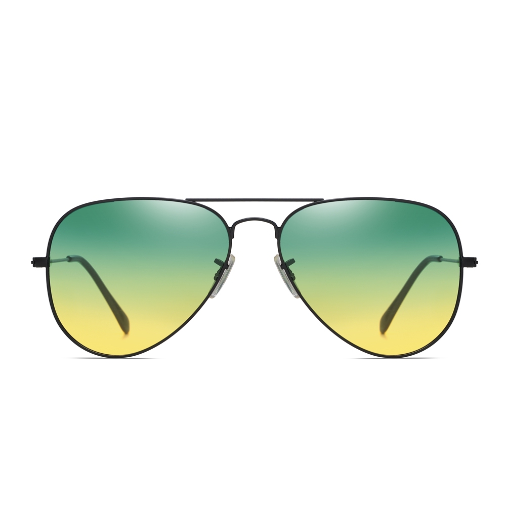 Wholesale Cheap Unisex Aviator Metal All-day Sunglasses to Reduce Glare at Day Night Vision Driving Glasses for Astigmatism Lights 3025
